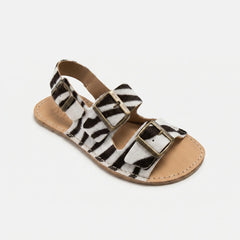 Sandalias Barefoot Mujer Terreta Bio Pelo Cebra Piel Respetuoso