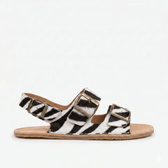 Sandalias Barefoot Mujer Terreta Bio Pelo Cebra Piel Respetuoso