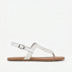 Sandalias Barefoot Mujer Terreta Vaillo Glitter Blanco Respetuosas