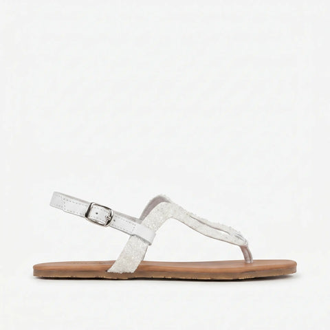 Sandalias Barefoot Mujer Terreta Vaillo Glitter Blanco Respetuosas