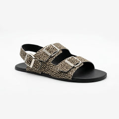 Sandalias Barefoot Respetuosas Coqueflex Suede Animal Print
