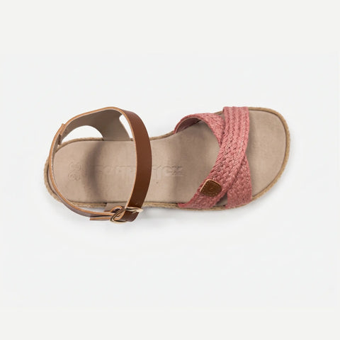 Sandalias Barefoot Respetuosas Coqueflex Trenza Rosa