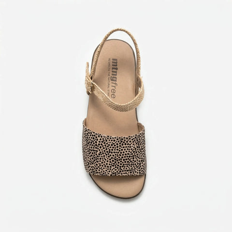 Sandalias Barefoot Respetuosas Mustang Punti Tan Cuero Animal Print