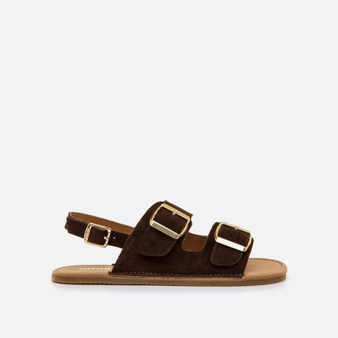 Sandalias de Piel Barefoot Mujer Mustang Free Lara Marron Respetuosas