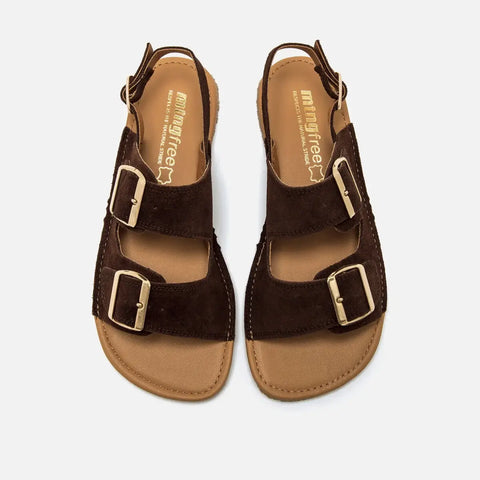 Sandalias de Piel Barefoot Mujer Mustang Free Lara Marron Respetuosas