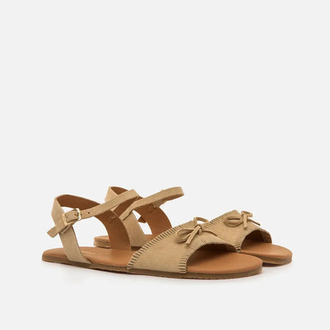 Sandalias de Piel Mujer Barefoot Respetuosas Mustang Free Cleo Camel