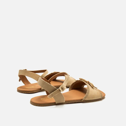 Sandalias de Piel Mujer Barefoot Respetuosas Mustang Free Cleo Camel