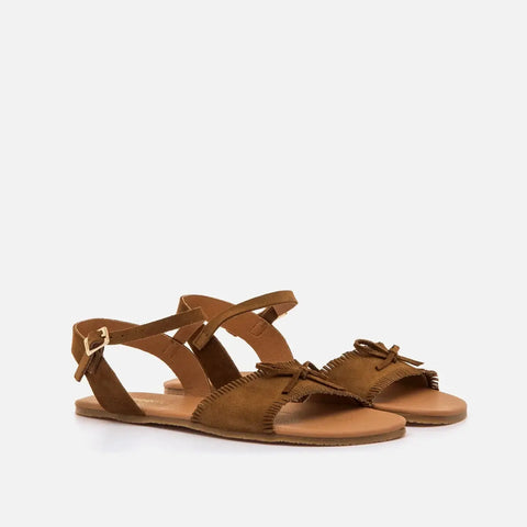 Sandalias de Piel Mujer Barefoot Respetuosas Mustang Free Cleo Roble