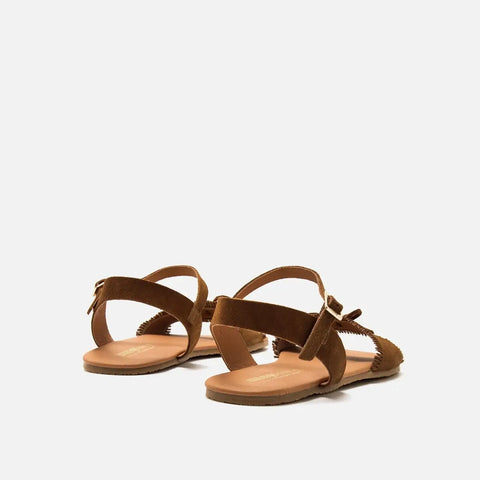 Sandalias de Piel Mujer Barefoot Respetuosas Mustang Free Cleo Roble