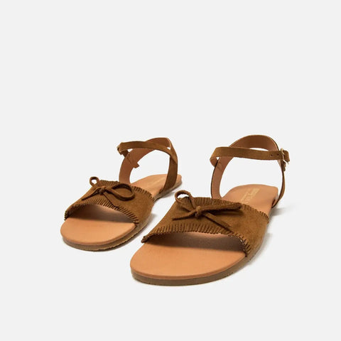 Sandalias de Piel Mujer Barefoot Respetuosas Mustang Free Cleo Roble