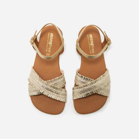 Sandalias Veganas Mujer Barefoot Respetuosas Mustang Free Cleo Doradas