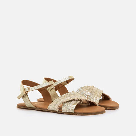 Sandalias Veganas Mujer Barefoot Respetuosas Mustang Free Cleo Doradas