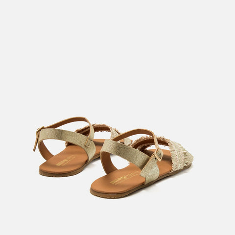 Sandalias Veganas Mujer Barefoot Respetuosas Mustang Free Cleo Doradas