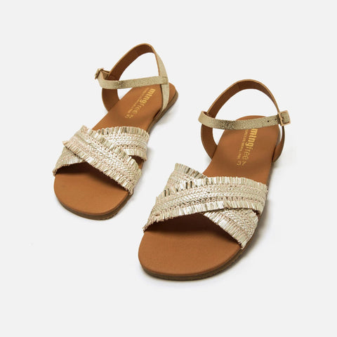 Sandalias Veganas Mujer Barefoot Respetuosas Mustang Free Cleo Doradas