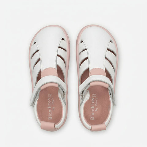 Sandalias Respetuosas Blanditos SABA blanco y rosa