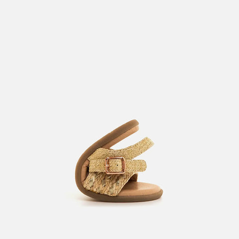 Sandalias Barefoot Respetuosas Mustang  49349 Raffia Braid champagne / Raff Natural