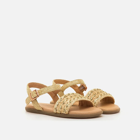 Sandalias Barefoot Respetuosas Mustang  49349 Raffia Braid champagne / Raff Natural