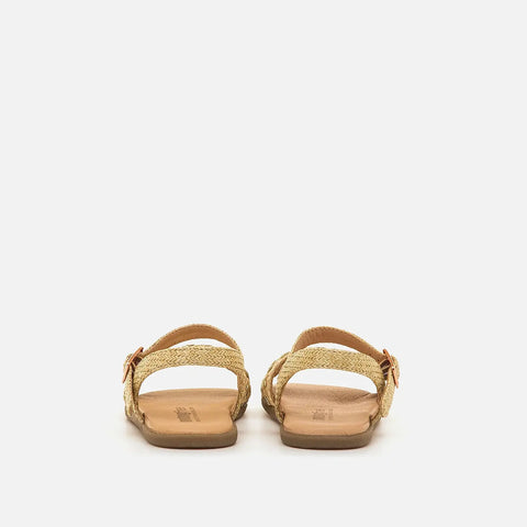 Sandalias Barefoot Respetuosas Mustang  49349 Raffia Braid champagne / Raff Natural