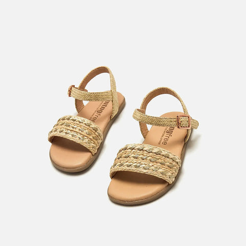 Sandalias Barefoot Respetuosas Mustang  49349 Raffia Braid champagne / Raff Natural