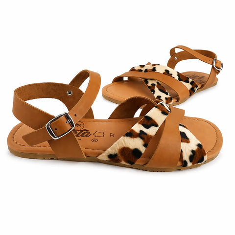 Sandalias Barefoot Mujer Terreta Jubalcoi Cuero Leopardo Respetuosas