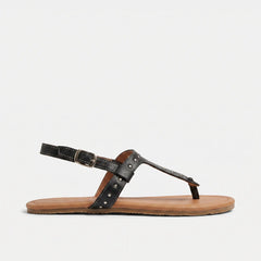 Sandalias Barefoot Mujer Terreta Vaillo Tachas Negro Respetuosas