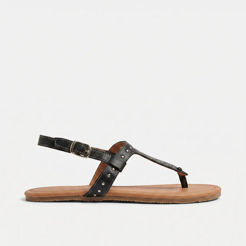 Sandalias Barefoot Mujer Terreta Vaillo Tachas Negro Respetuosas