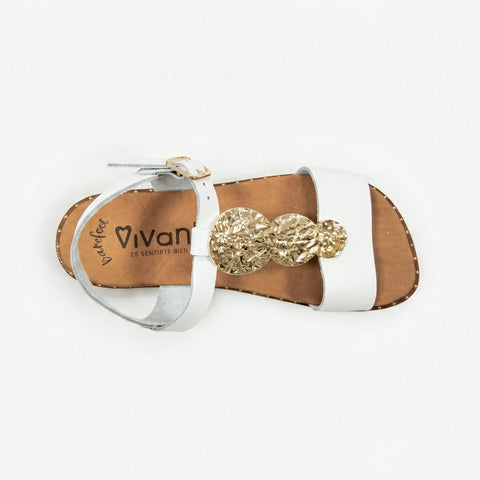 Sandalias Piel Barefoot Mujer Vivant BALI Vaqueta Blanco Respetuosas