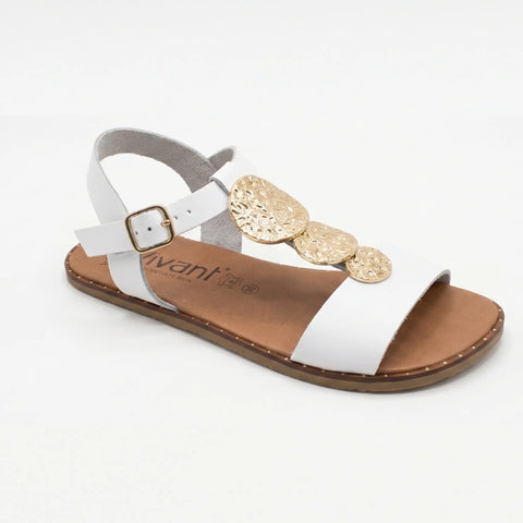 Sandalias Barefoot Mujer Vivant BALI Vaqueta Blanco Respetuosas