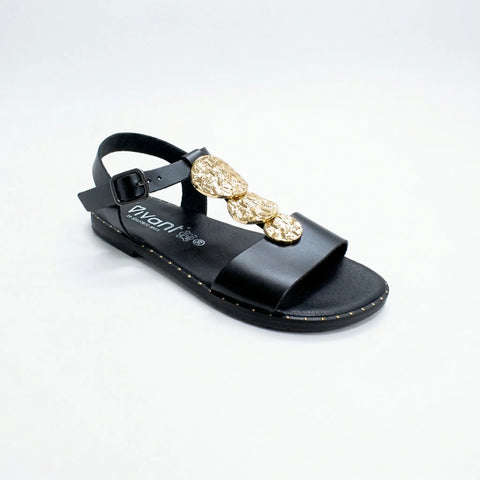 Sandalias Respetuosas Vivant BALI Vaqueta Negro