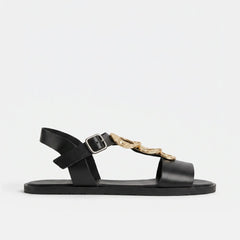 Sandalias Piel Barefoot Mujer Vivant BALI Vaqueta Negro Respetuosas