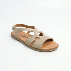 Sandalias Respetuosas Vivant CAOBA Serraje Beige