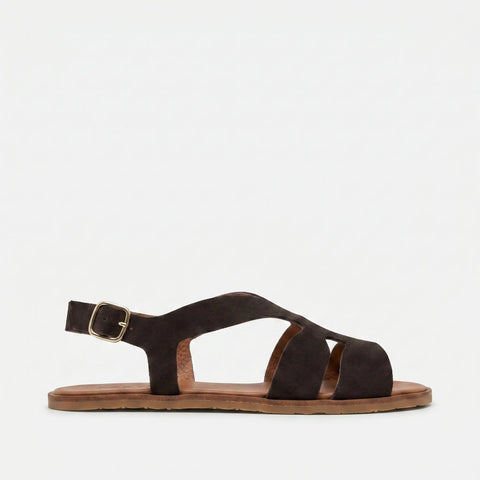 Sandalias Barefoot Mujer Vivant CAOBA Serraje Marrón
