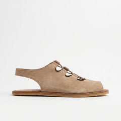 Sandalias Piel Barefoot Mujer Vivant Ebano Serraje Camel Respetuosas