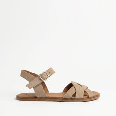 Sandalias Piel Barefoot Mujer Vivant Onix Serraje Camel Respetuosas