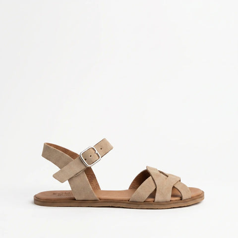 Sandalias Barefoot Mujer Vivant Onix Serraje Camel Respetuosas