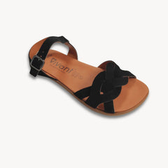 Sandalias Barefoot Respetuosas Mujer Vivant Onix Serraje Negro Respetuosas