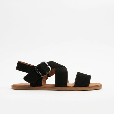 Sandalias Barefoot Mujer Vivant LINO Serraje Negro Respetuosas