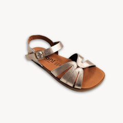 Sandalias Barefoot Mujer Vivant VELVET Metal Platino Respetuosas