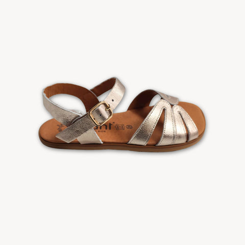 Sandalias Barefoot Mujer Vivant VELVET Metal Platino Respetuosas