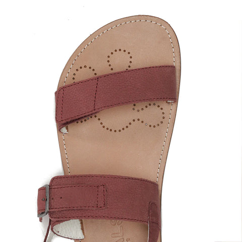 Sandalias Barefoot Mujer Waals Dune II Burdeos Respetuosas