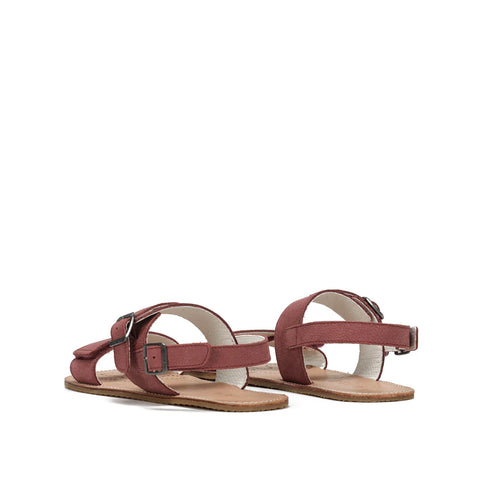 Sandalias Barefoot Mujer Waals Dune II Burdeos Respetuosas