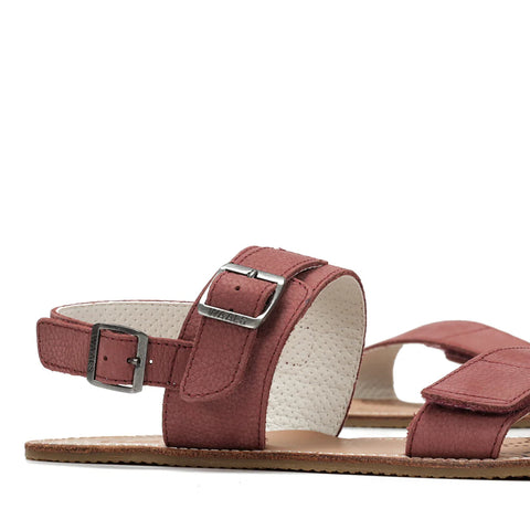 Sandalias Barefoot Mujer Waals Dune II Burdeos Respetuosas