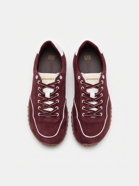 Zapatillas Barefoot Coqueflex Piel Serraje Sena Wine